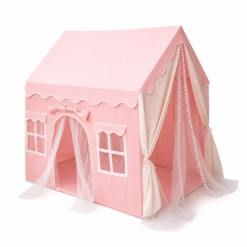 Kids Play Tent with Arch Door & Double‑Layer Mesh Curtains