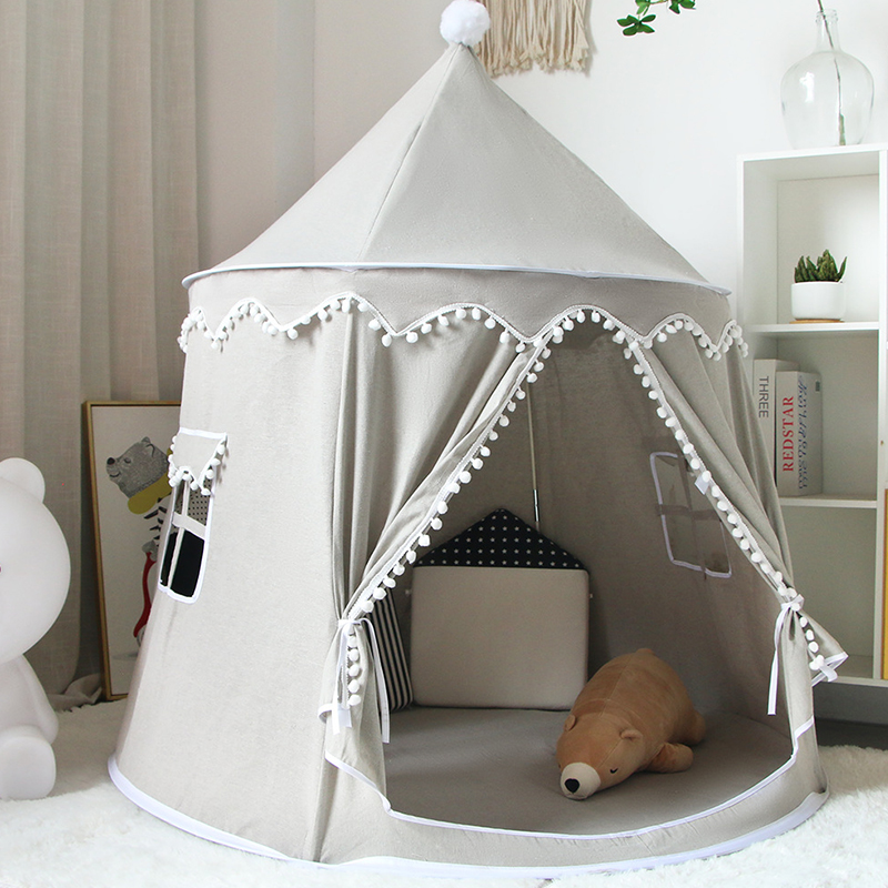 Children’s Pom‑pom Decor Yurt Play Tent