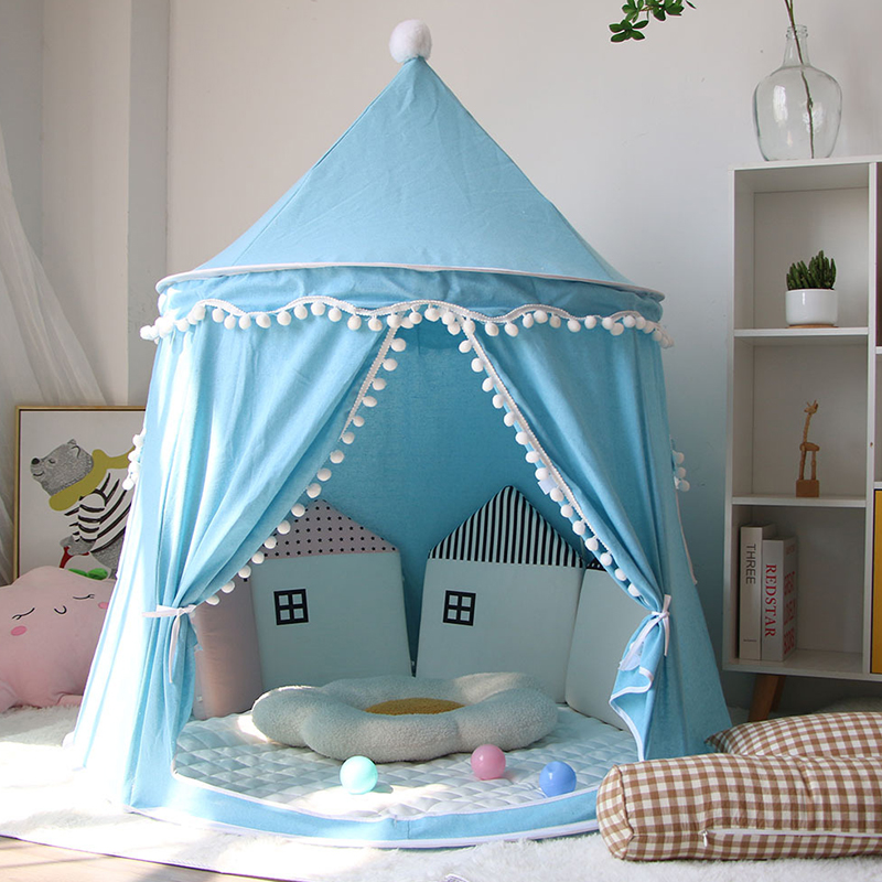 Children’s Pom‑pom Decor Yurt Play Tent