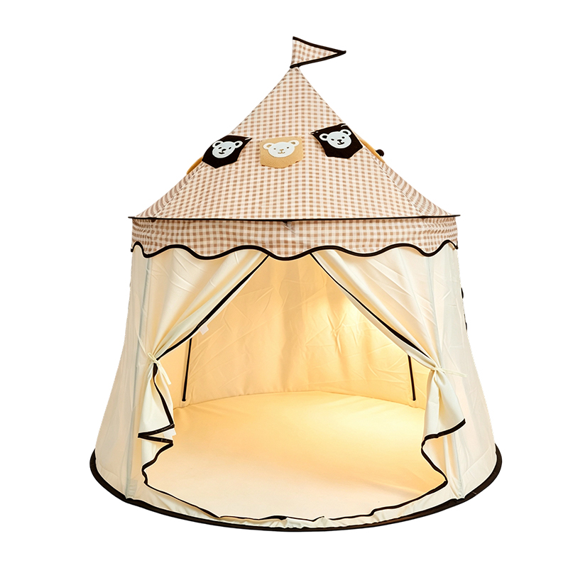 Khaki Checkered Kids Yurt Tent